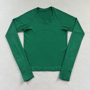 Lululemon Solid Kelly Green Swiftly Tech Long Sleeve 2.0 Race Length Shirt Top 4